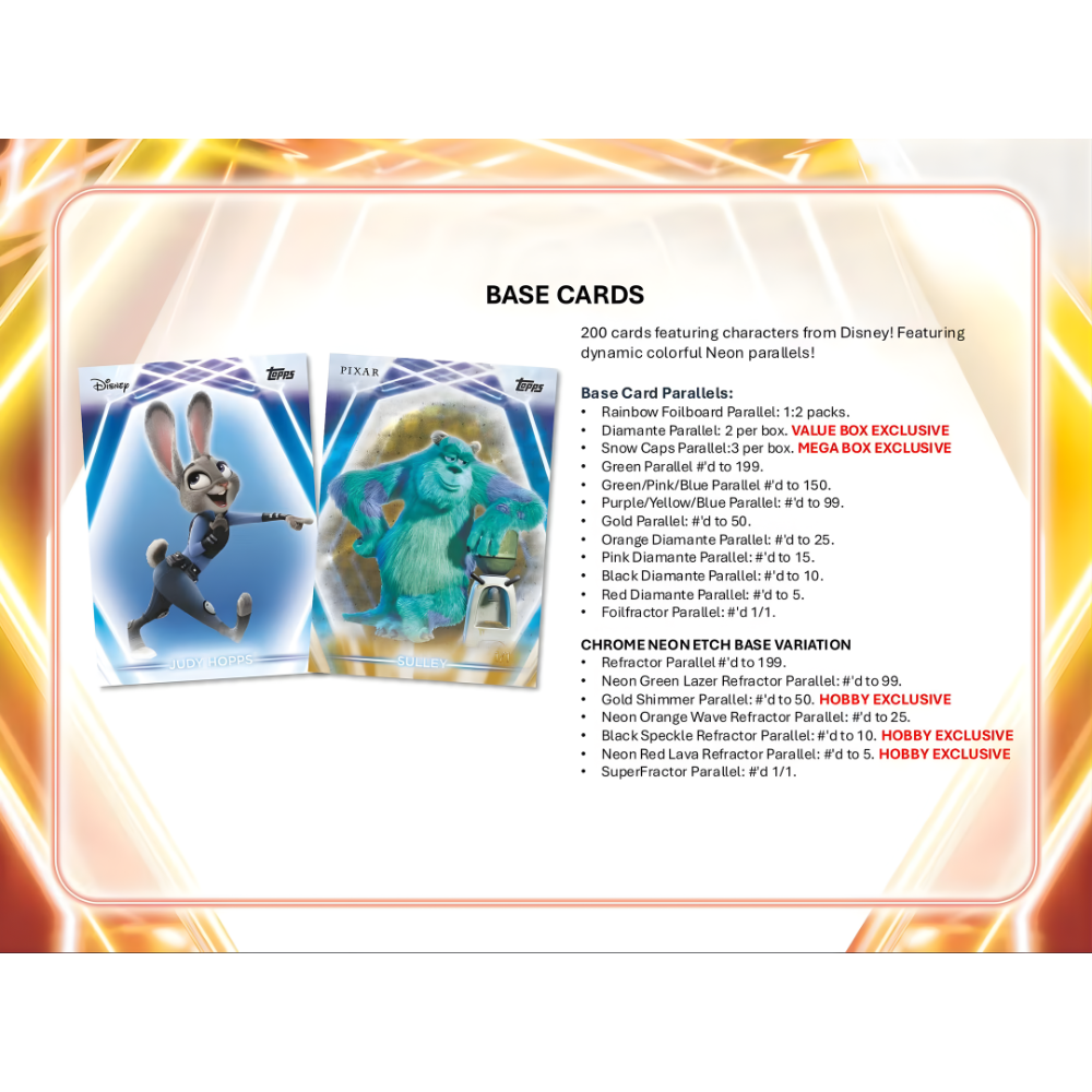 【卡世界】2026 Topps Disney Neon Blaster Box 米老鼠 迪士尼 球員卡 (1盒)-細節圖5