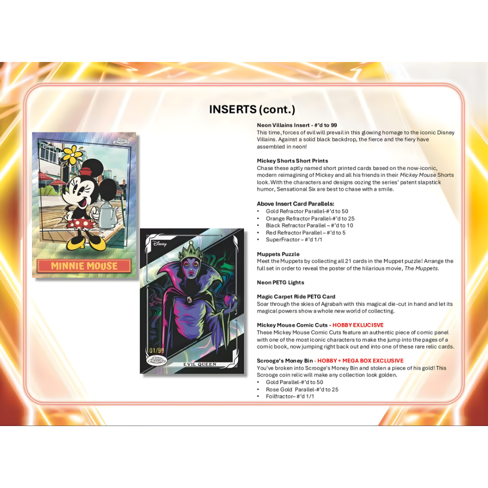 【卡世界】2026 Topps Disney Neon Blaster Box 米老鼠 迪士尼 球員卡 (1盒)-細節圖7
