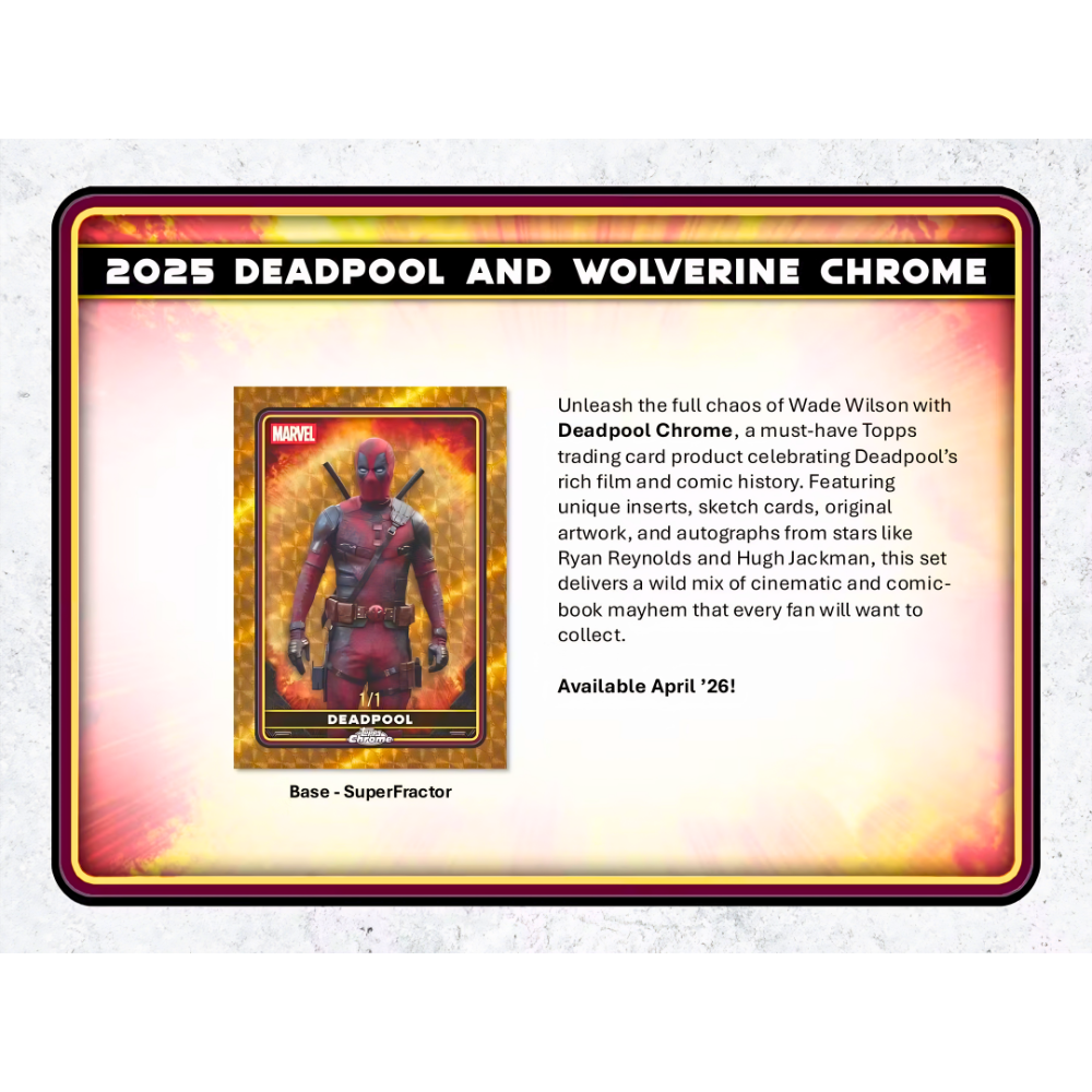 【卡世界】🔥全新箱 2025 Topps Deadpool Chrome Blaster Box 死侍 球員卡 (1盒-細節圖5