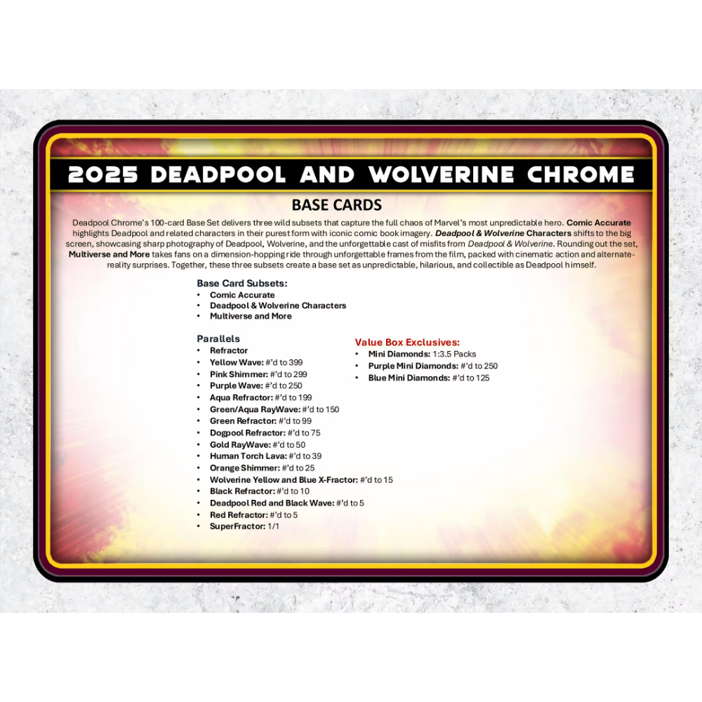【卡世界】🔥全新箱 2025 Topps Deadpool Chrome Blaster Box 死侍 球員卡 (1盒-細節圖6