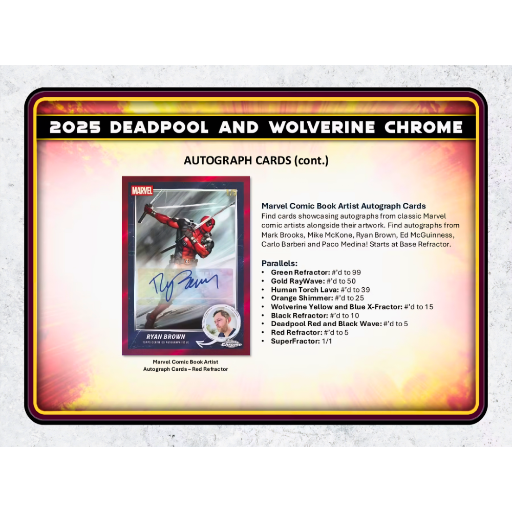 【卡世界】🔥全新箱 2025 Topps Deadpool Chrome Blaster Box 死侍 球員卡 (1盒-細節圖11