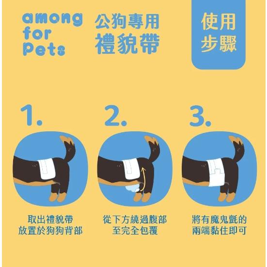 among for pets 母犬專用生理褲10入 / 公狗專用禮貌帶 12入 among 犬用禮貌帶/生理褲-細節圖2