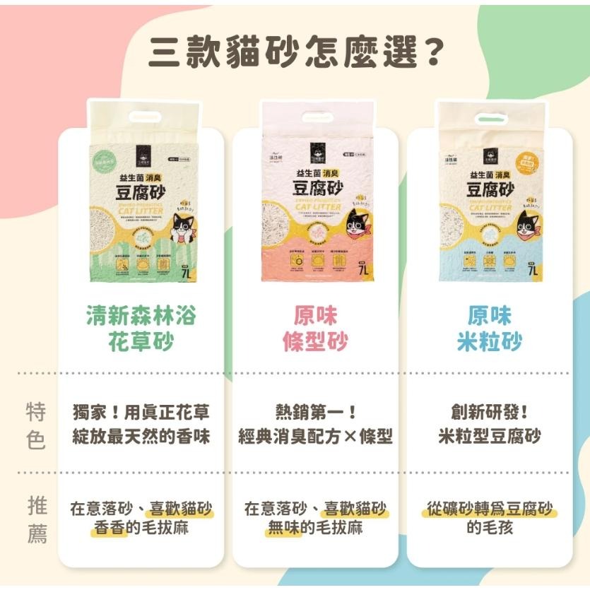 汪喵星球 益生菌消臭豆腐砂（米粒型/原味條型/花草香條形）7L   破碎豆腐砂 礦砂型豆腐砂-細節圖9