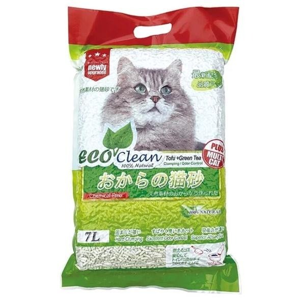 [箱購］Eco Clean 艾可環保豆腐貓砂系列7L(原味/綠茶)  寵物貓砂 豆腐貓砂 豆腐砂 環保貓砂-細節圖5