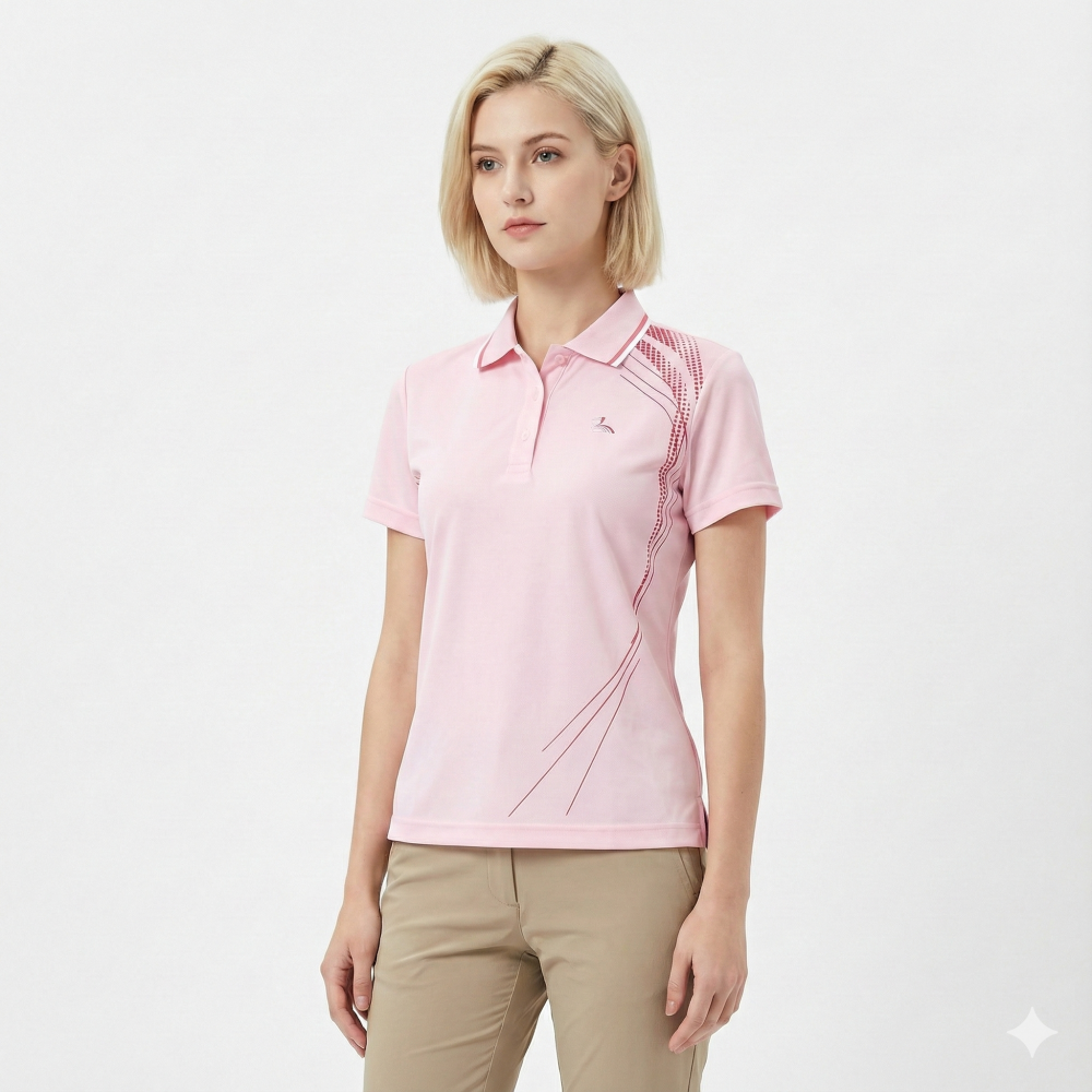 喜樂屋 女款POLO排汗衫 J22016P-4 吸濕排汗 抗UV 透氣 快乾 零碼出清 台灣製造 喜樂屋登山戶外休閒-細節圖2