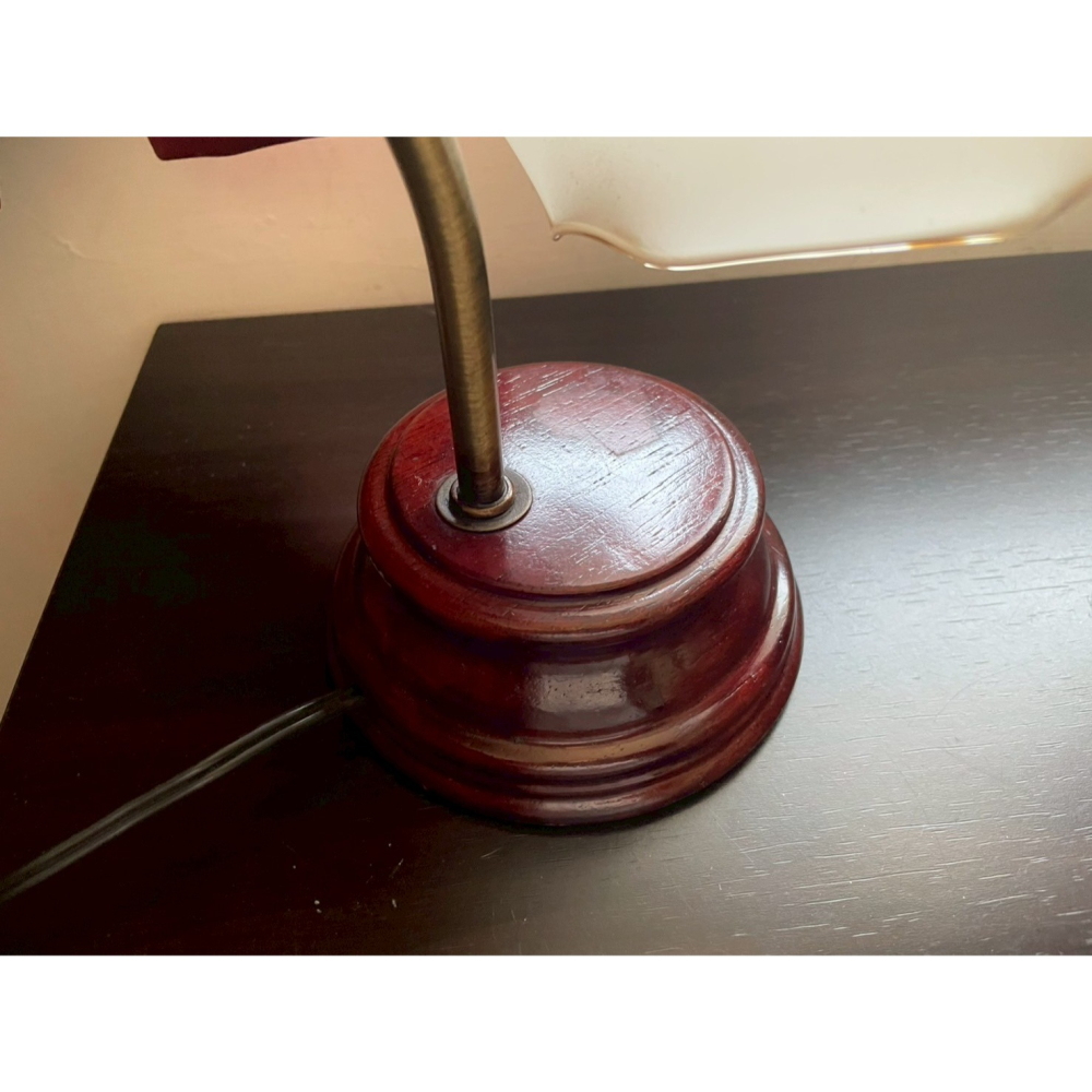 木製底座 鵝頸奶油色桌燈 （燈泡送你）-細節圖5