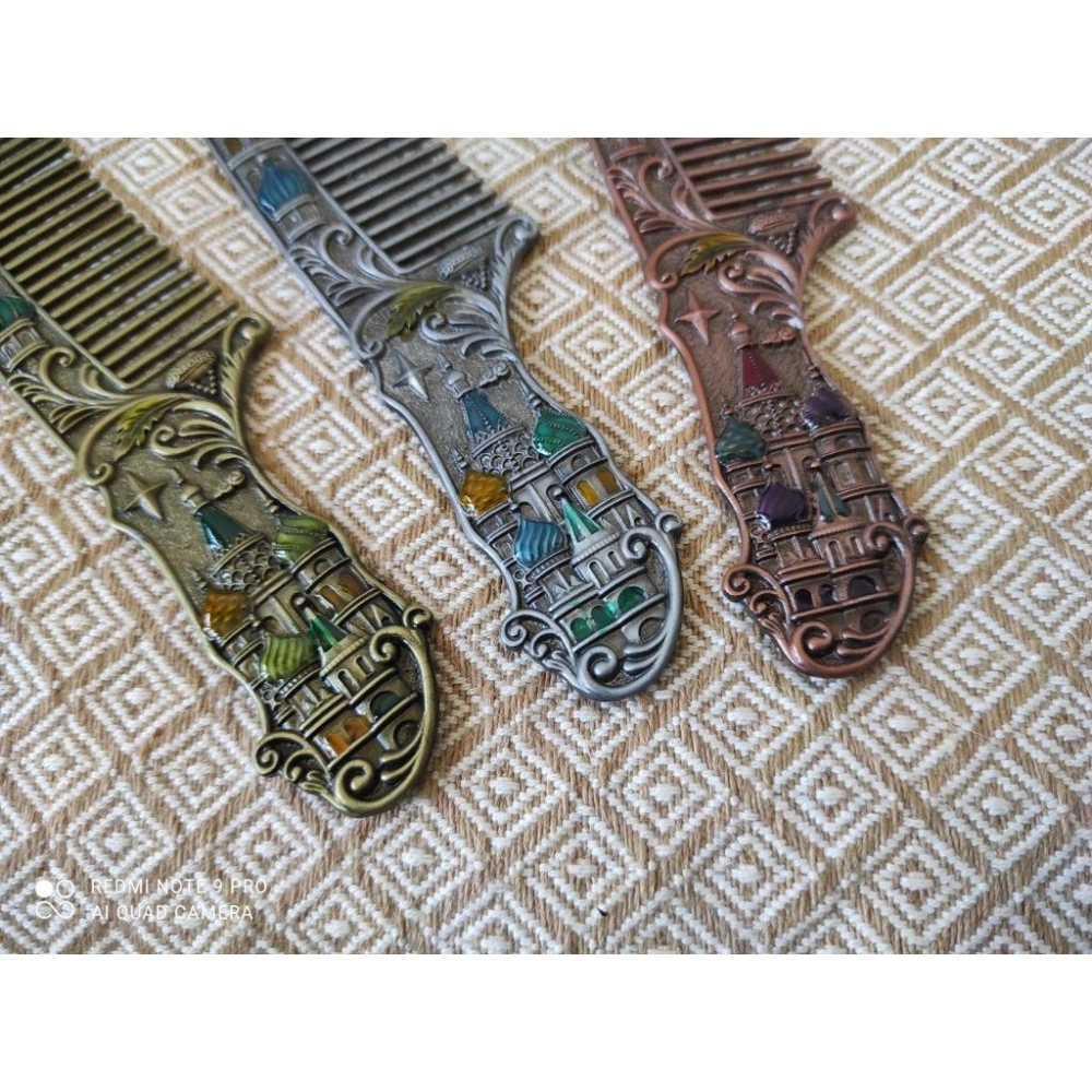 俄羅斯古堡風格梳子 (紅、黃、銀，280/支)-細節圖2