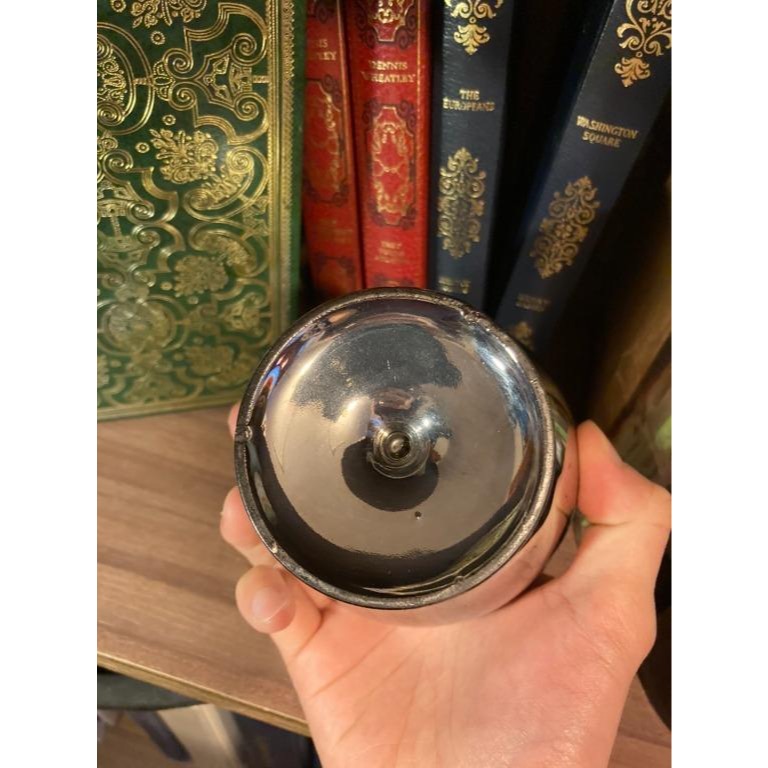 英國帶回 -銀色高腳盆 (外面銀裡面咖啡金)-細節圖2