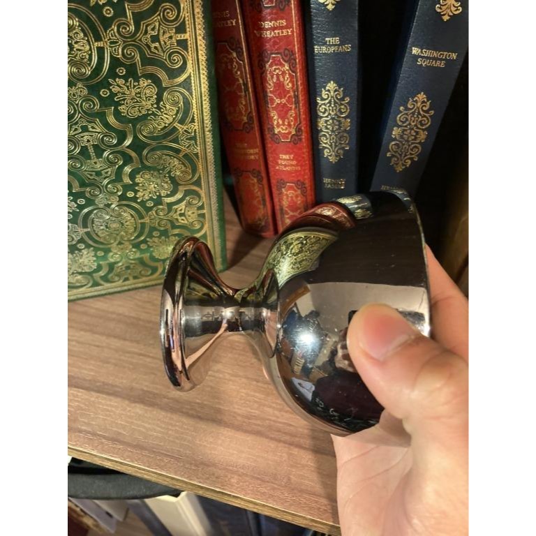 英國帶回 -銀色高腳盆 (外面銀裡面咖啡金)-細節圖3