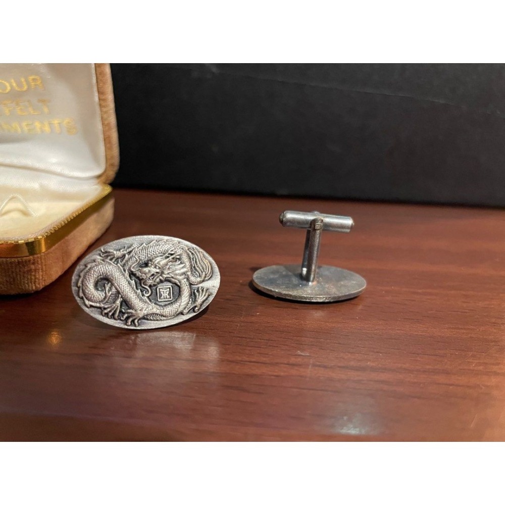 全新with our heartfelt compliments。法式金屬袖扣-細節圖2