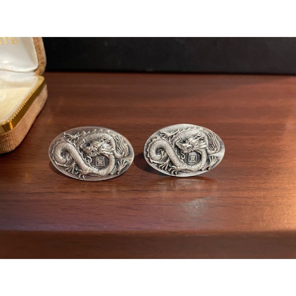 全新with our heartfelt compliments。法式金屬袖扣-細節圖3