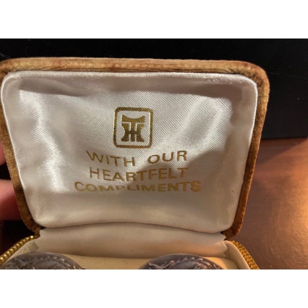 全新with our heartfelt compliments。法式金屬袖扣-細節圖4