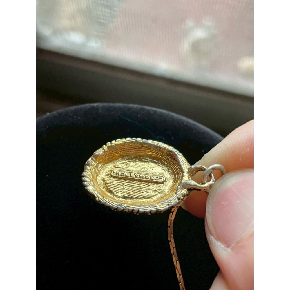 美國 1950＂s VINTAGE HOLLYWOOD 打標款 虎眼石 項鍊-細節圖6