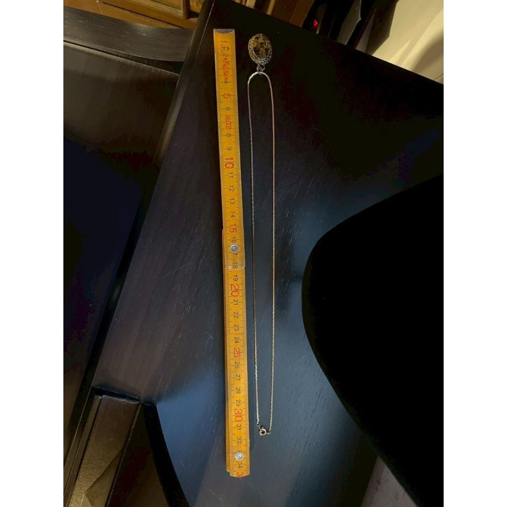 美國 1950＂s VINTAGE HOLLYWOOD 打標款 虎眼石 項鍊-細節圖7