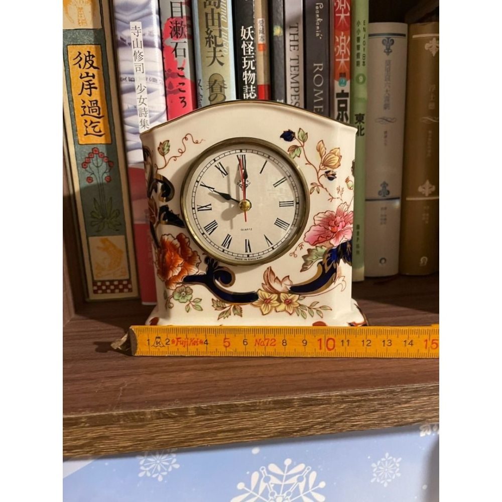 （英國製） Mason＇s。手繪金彩 繁花錦簇 骨瓷時鐘 座鐘 骨瓷-細節圖2