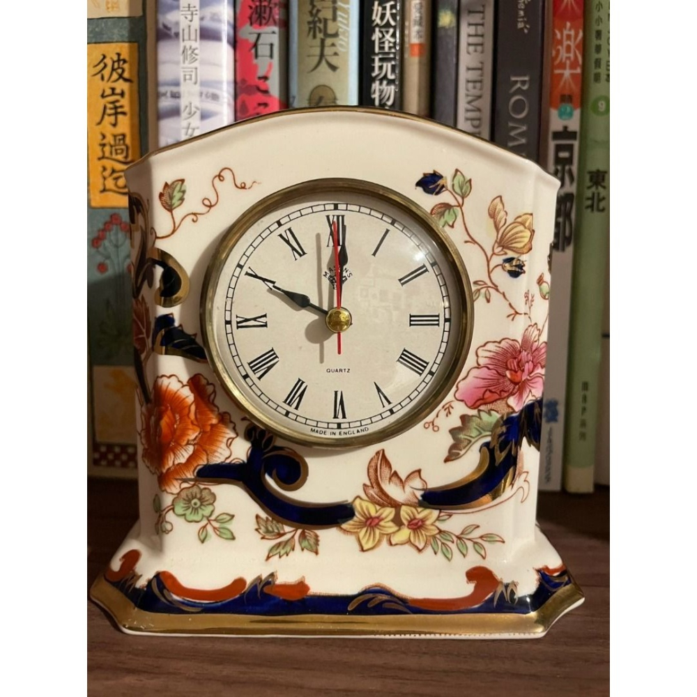 （英國製） Mason＇s。手繪金彩 繁花錦簇 骨瓷時鐘 座鐘 骨瓷-細節圖3