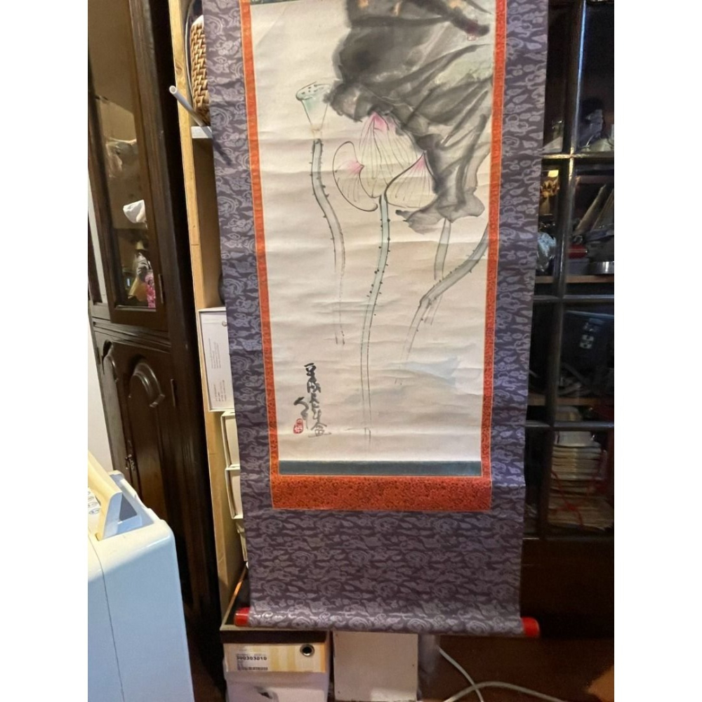 日本老件 水墨軸畫-細節圖2