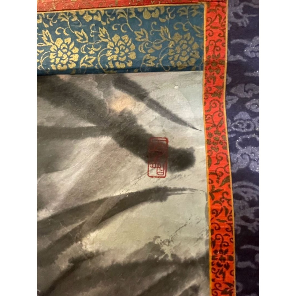 日本老件 水墨軸畫-細節圖4