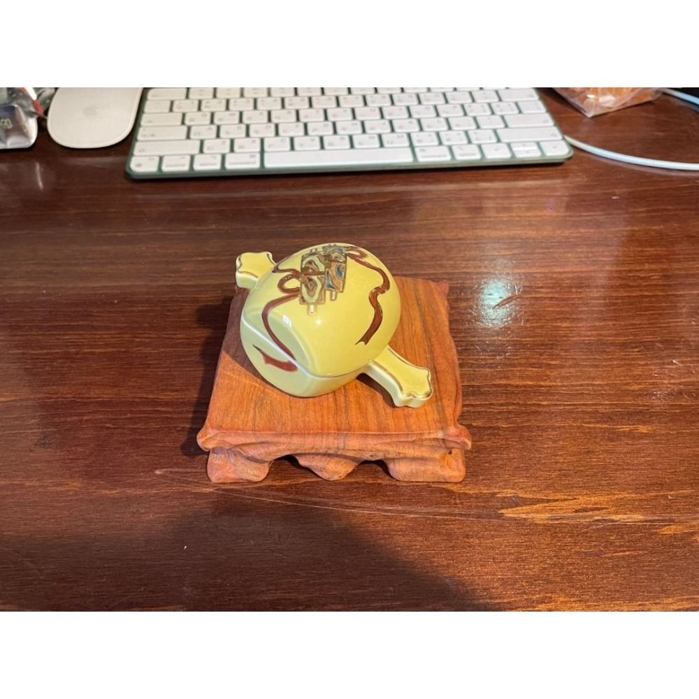 日本 香道 手繪 陶瓷小槌香盒 打ち出の小槌-細節圖2