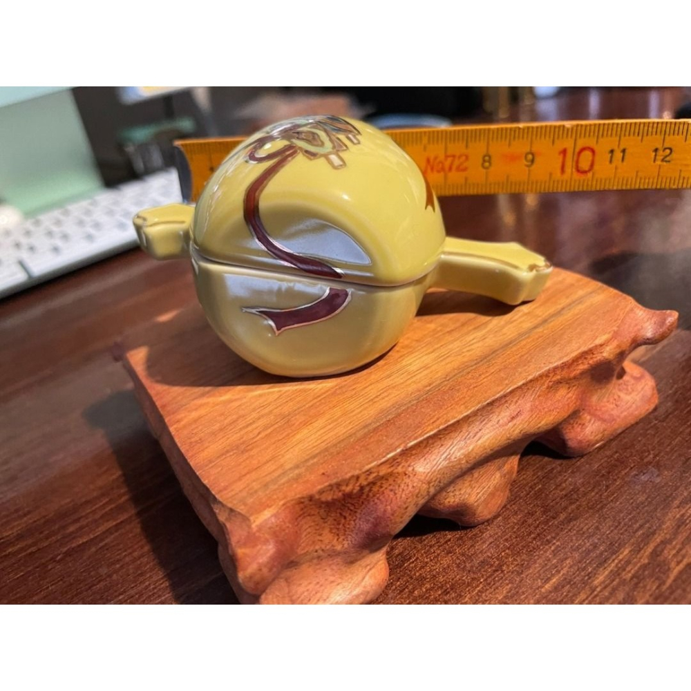 日本 香道 手繪 陶瓷小槌香盒 打ち出の小槌-細節圖3