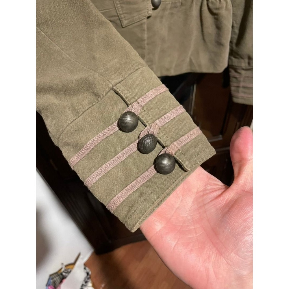 香港品牌Mastina 歐風立領軍裝風 女用 外套 絨布-細節圖4