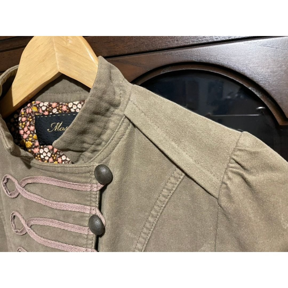 香港品牌Mastina 歐風立領軍裝風 女用 外套 絨布-細節圖10