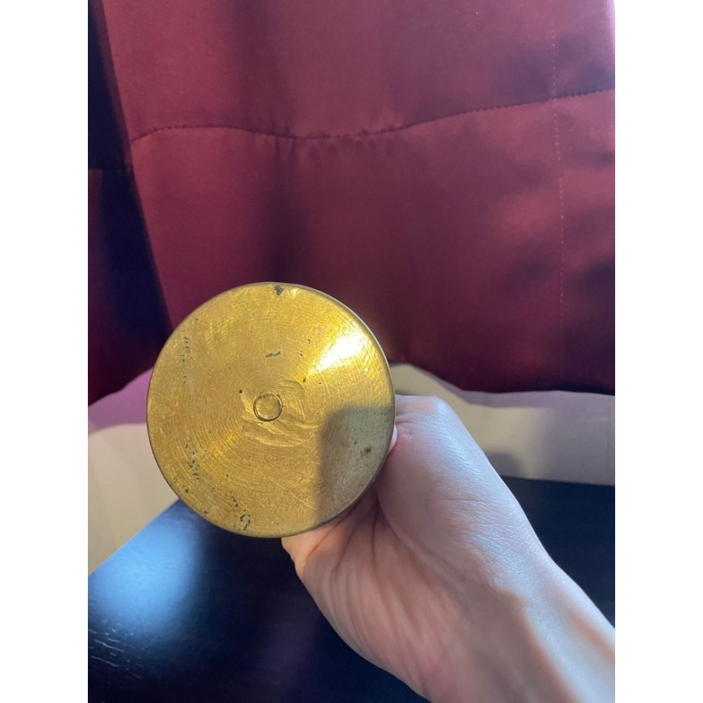 日本帶回 純黃銅 老燭台 有份量 （圖內有尺寸重量）-細節圖4