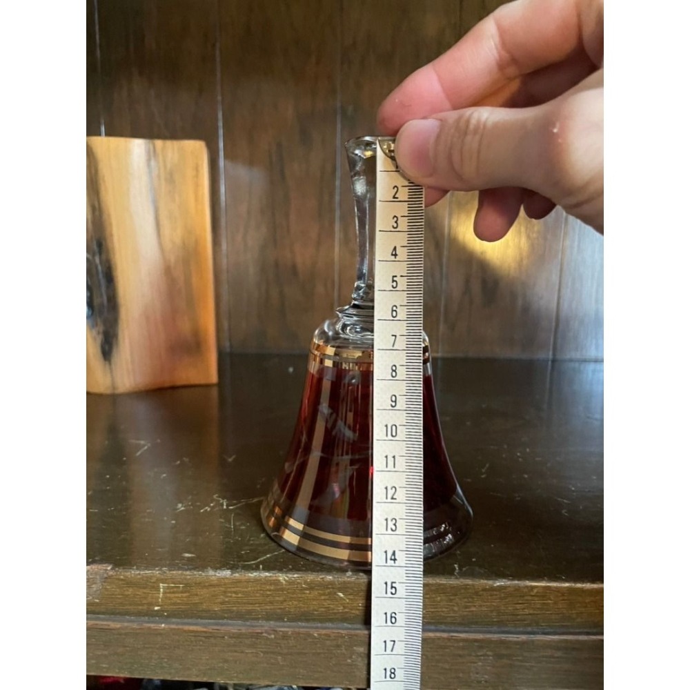 （歐洲市集購入） vintage 匈牙利 蔓越莓紅 水晶 鈴鐺-細節圖5