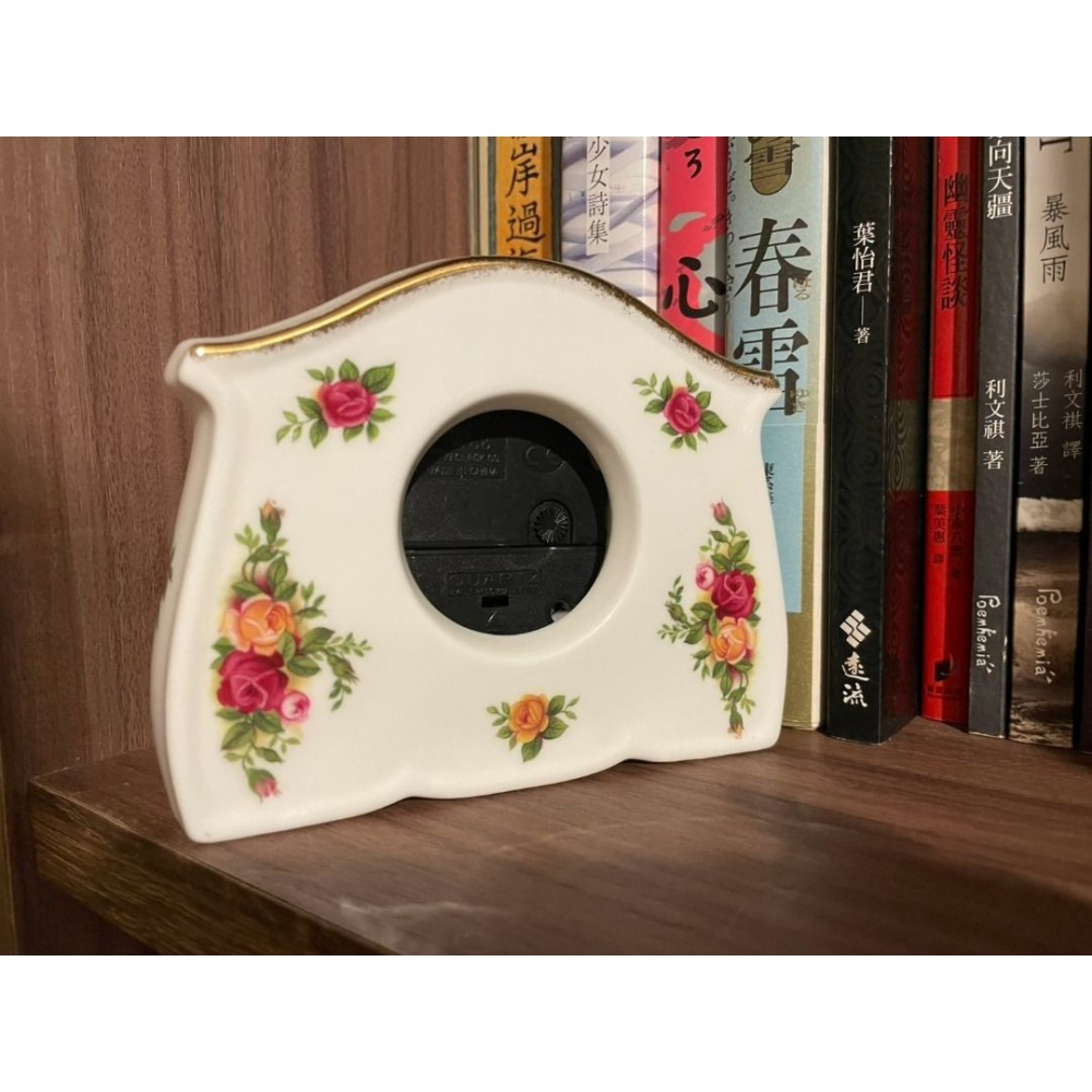 （英國製） Royal Albert 1962 鄉村玫瑰骨瓷時鐘 座鐘 骨瓷-細節圖2