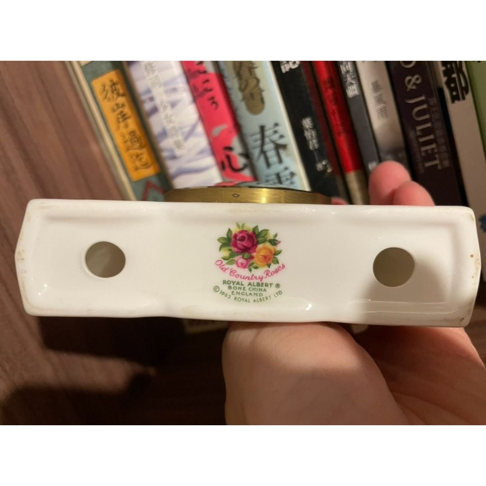（英國製） Royal Albert 1962 鄉村玫瑰骨瓷時鐘 座鐘 骨瓷-細節圖3