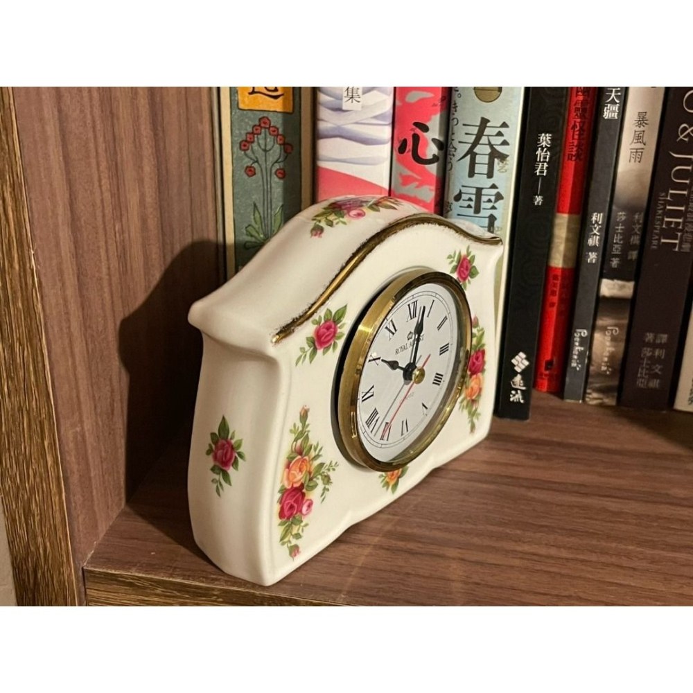 （英國製） Royal Albert 1962 鄉村玫瑰骨瓷時鐘 座鐘 骨瓷-細節圖5