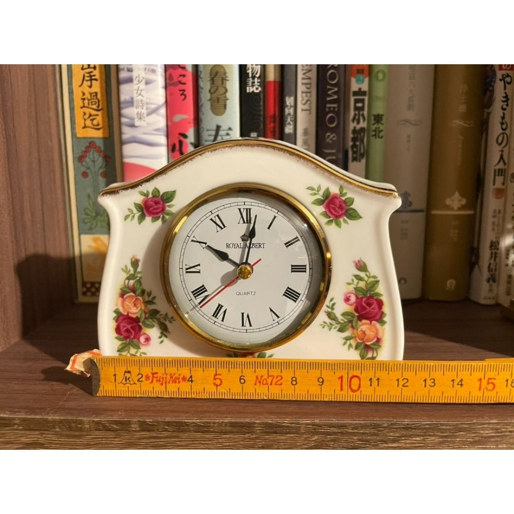 （英國製） Royal Albert 1962 鄉村玫瑰骨瓷時鐘 座鐘 骨瓷-細節圖7
