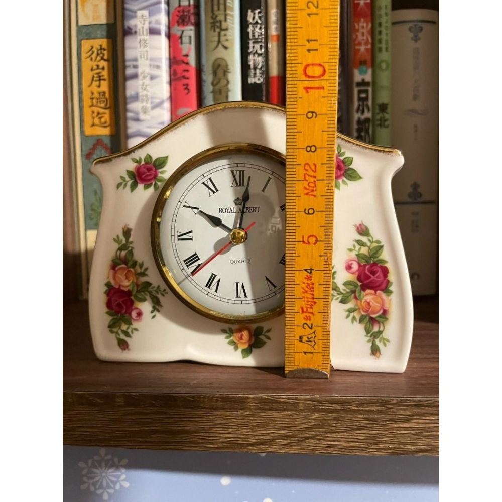 （英國製） Royal Albert 1962 鄉村玫瑰骨瓷時鐘 座鐘 骨瓷-細節圖8