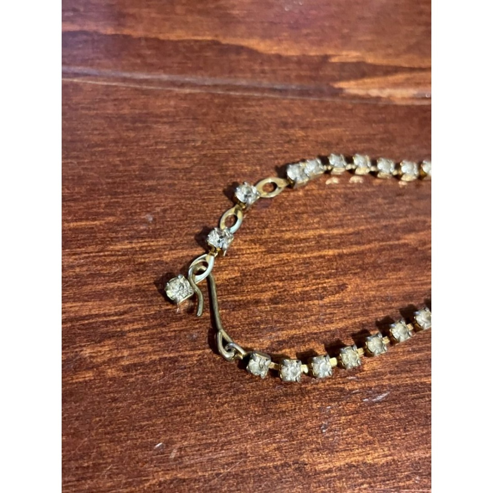 歐美老件 70＇s vintage 萊茵石 合金 頸鏈 飾品-細節圖5