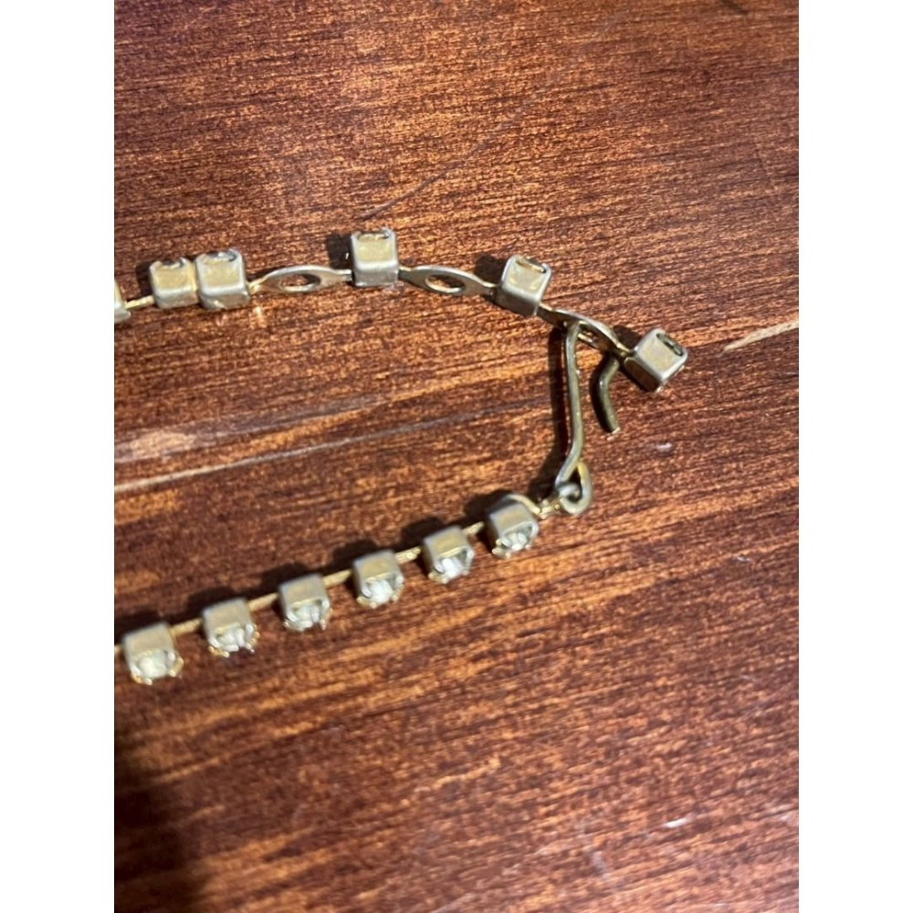 歐美老件 70＇s vintage 萊茵石 合金 頸鏈 飾品-細節圖6