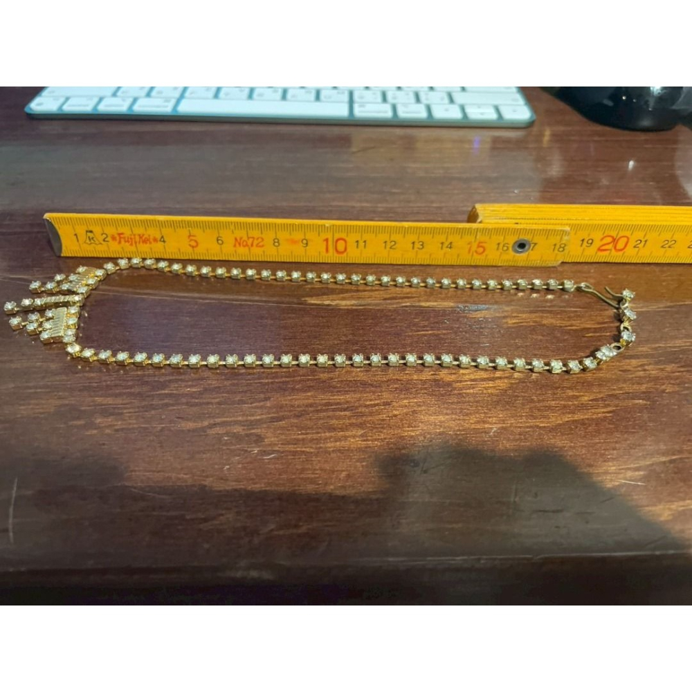 歐美老件 70＇s vintage 萊茵石 合金 頸鏈 飾品-細節圖8