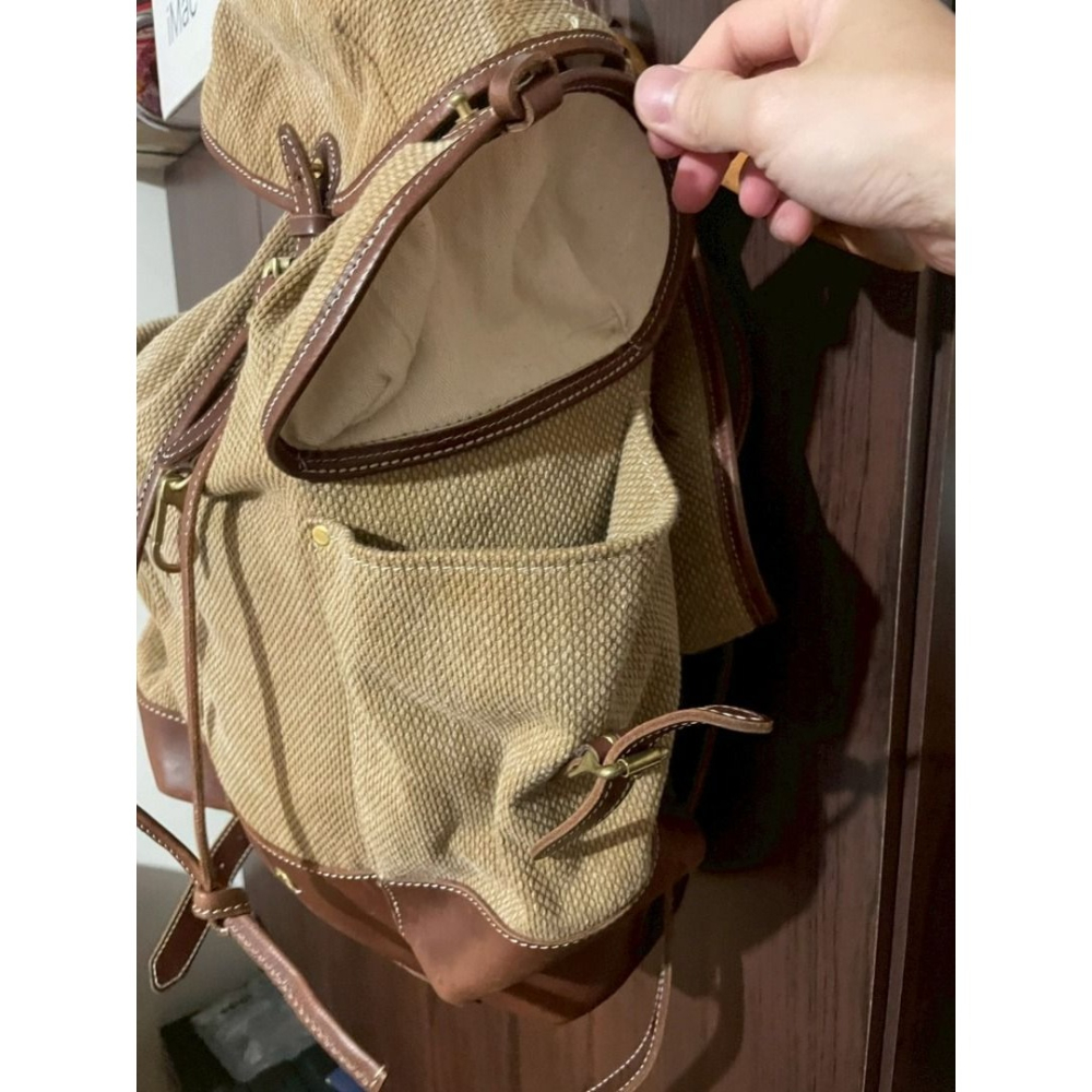 HEYOU Handmade - 〝Army style backpack〞刺子布款 皮革後背包-細節圖3
