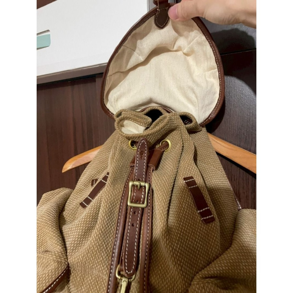 HEYOU Handmade - 〝Army style backpack〞刺子布款 皮革後背包-細節圖4