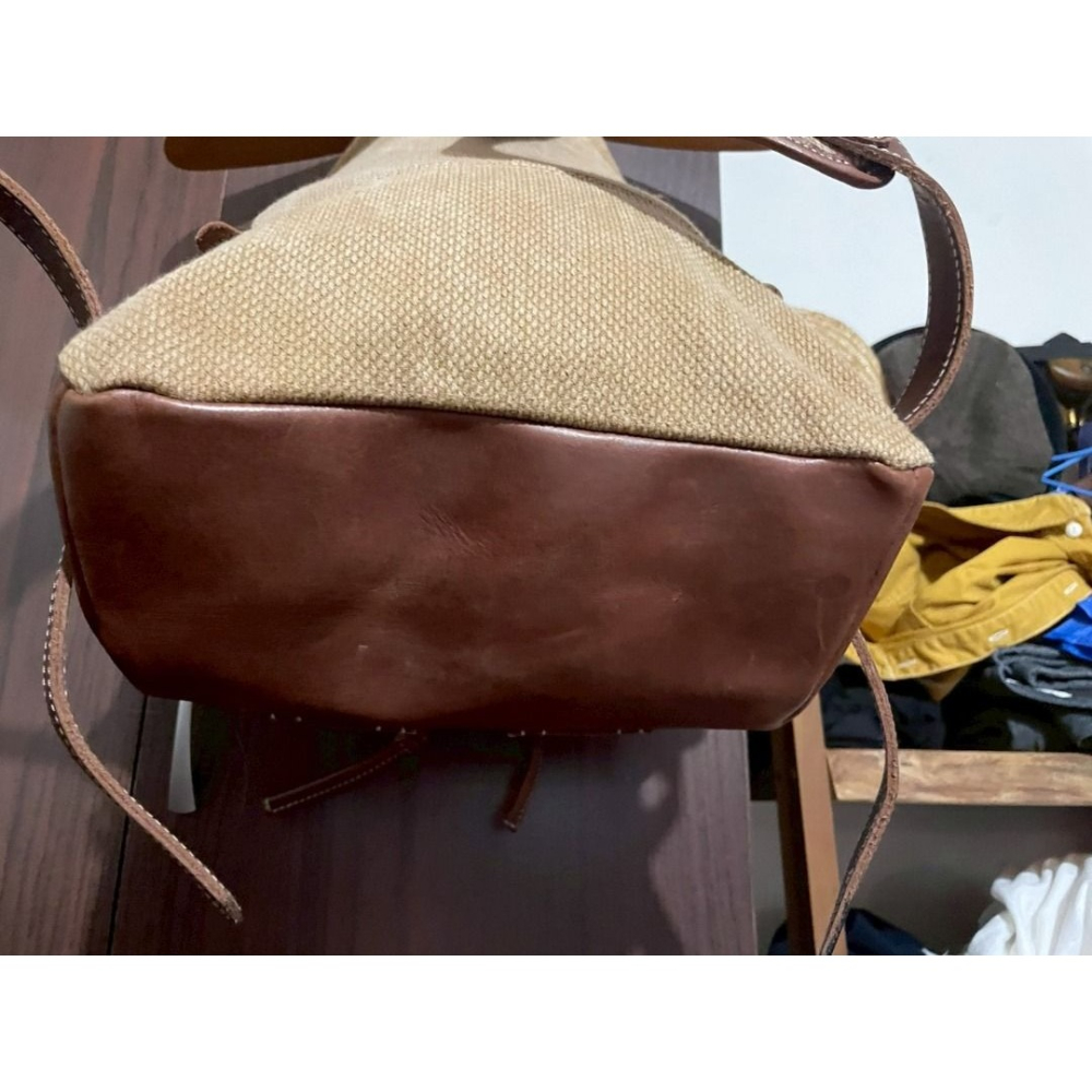 HEYOU Handmade - 〝Army style backpack〞刺子布款 皮革後背包-細節圖6