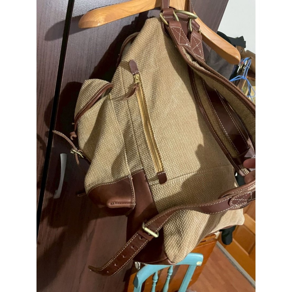 HEYOU Handmade - 〝Army style backpack〞刺子布款 皮革後背包-細節圖7