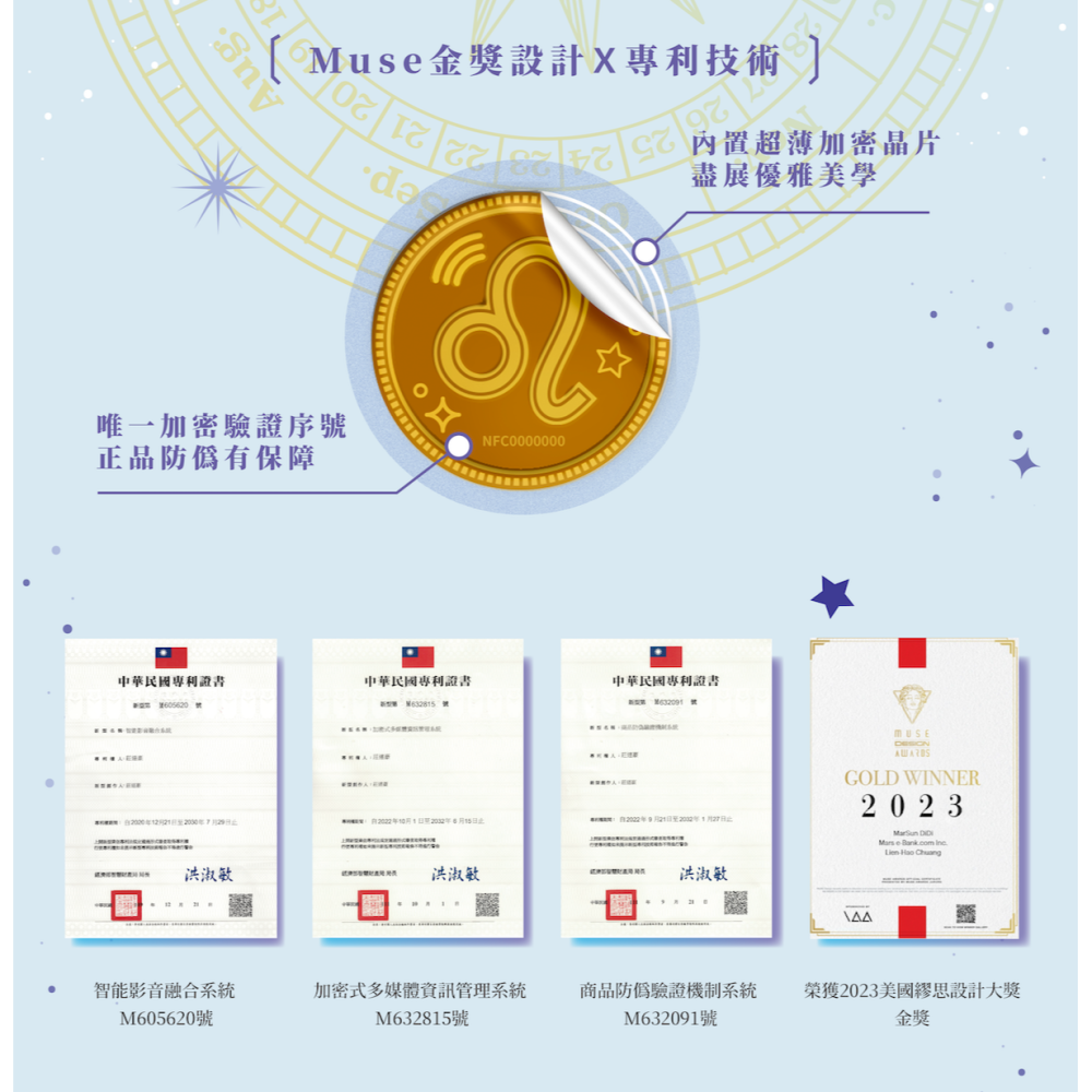 感應NFC造型晶片-【12星座金幣系列】6入隨機出貨不挑款 貼紙 Chip Tag nfc 創意 -火星人出品-細節圖3