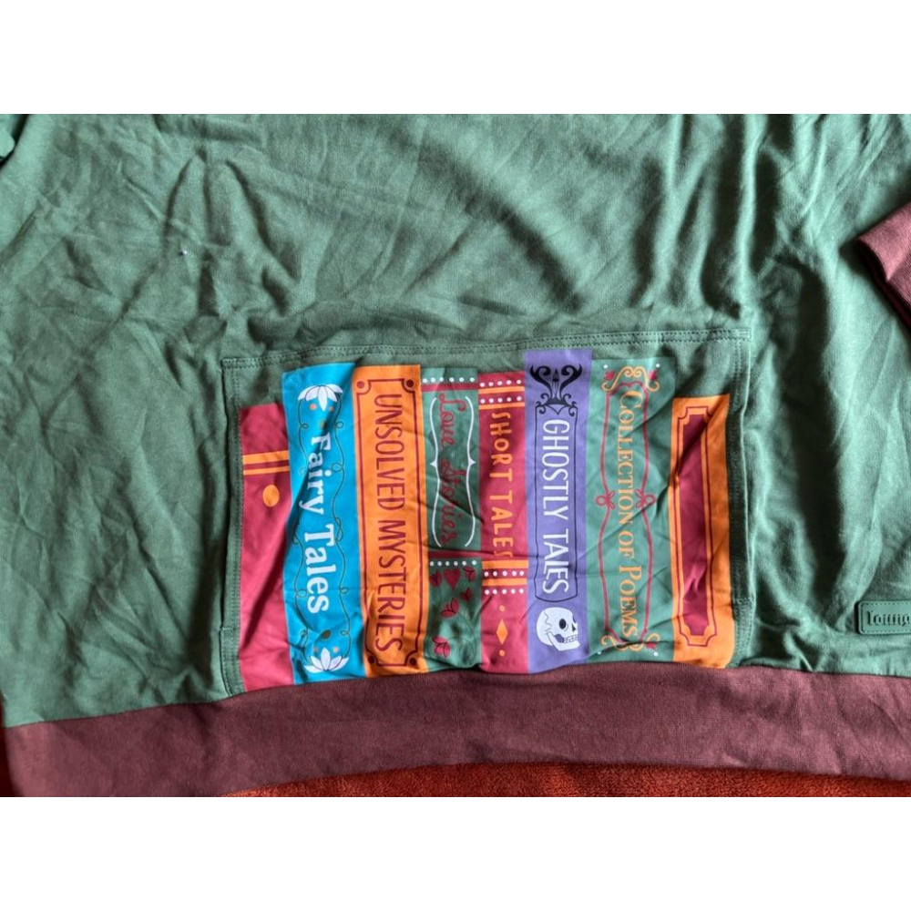 全新Loungefly Bookshop Hoodie帽T SZ S/L-細節圖2