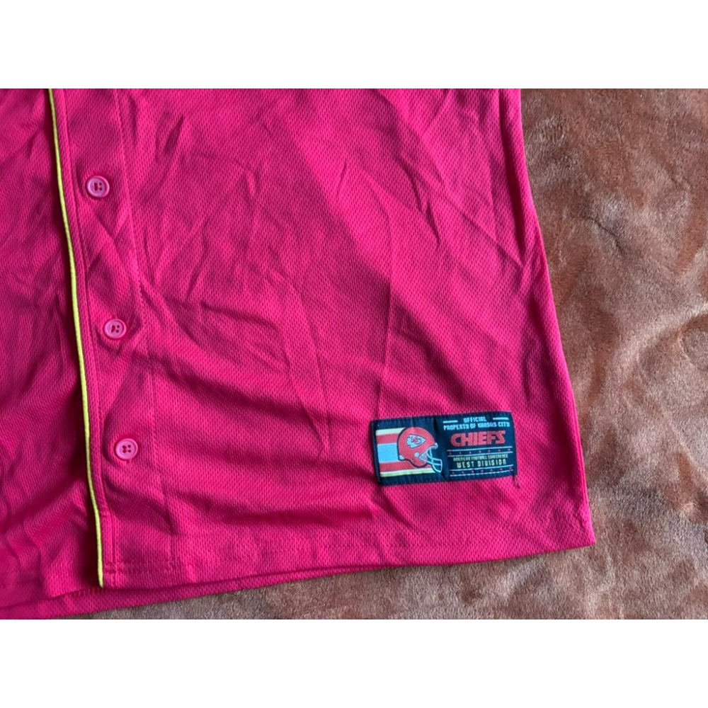 全新NFL堪薩斯酋長Kansas Chiefs棒球球衣 SZ L/XL-細節圖2