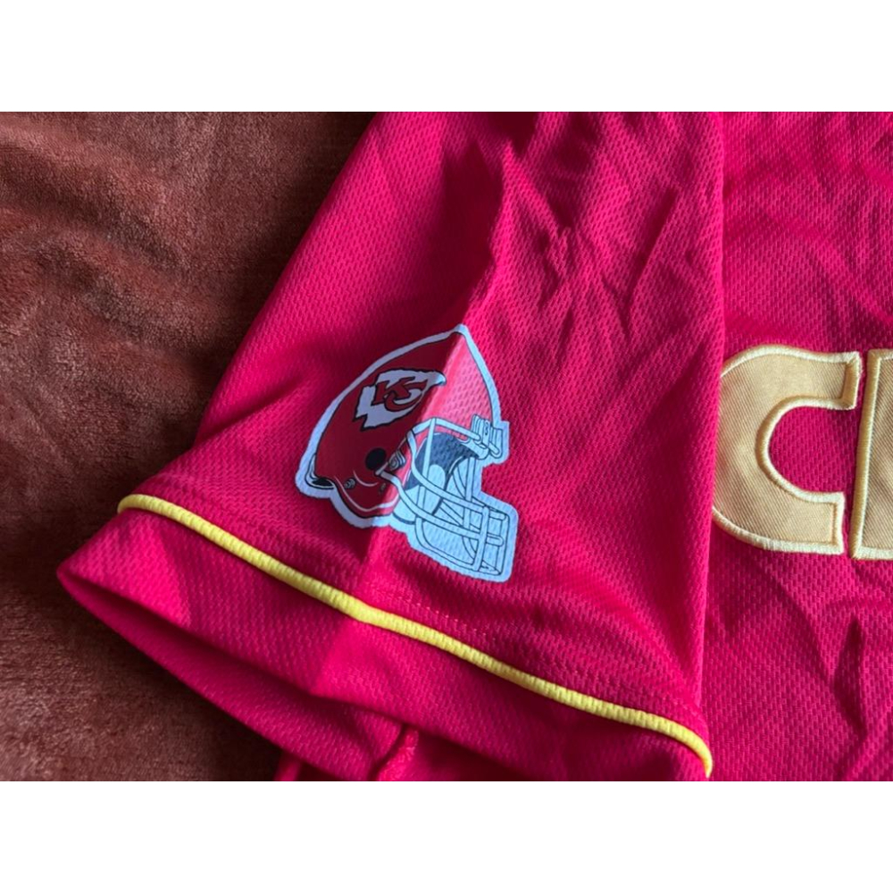 全新NFL堪薩斯酋長Kansas Chiefs棒球球衣 SZ L/XL-細節圖3