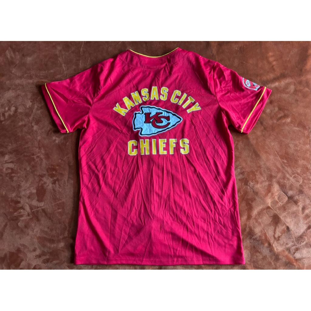 全新NFL堪薩斯酋長Kansas Chiefs棒球球衣 SZ L/XL-細節圖6
