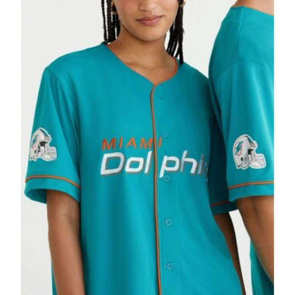 全新NFL邁阿密海豚Miami Dolphins棒球球衣 SZ M-細節圖2