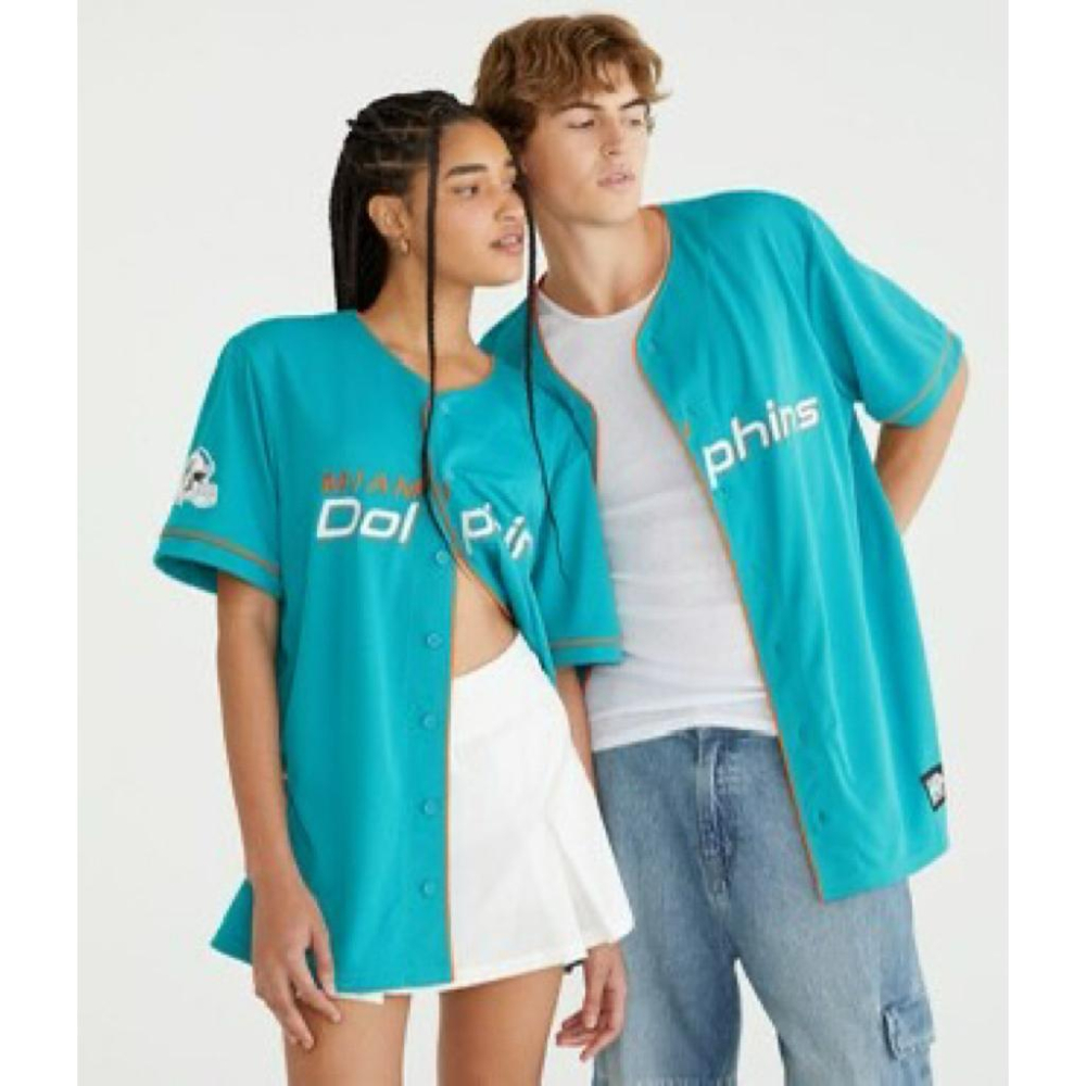 全新NFL邁阿密海豚Miami Dolphins棒球球衣 SZ M-細節圖3