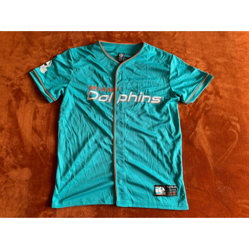 全新NFL邁阿密海豚Miami Dolphins棒球球衣 SZ M-細節圖4