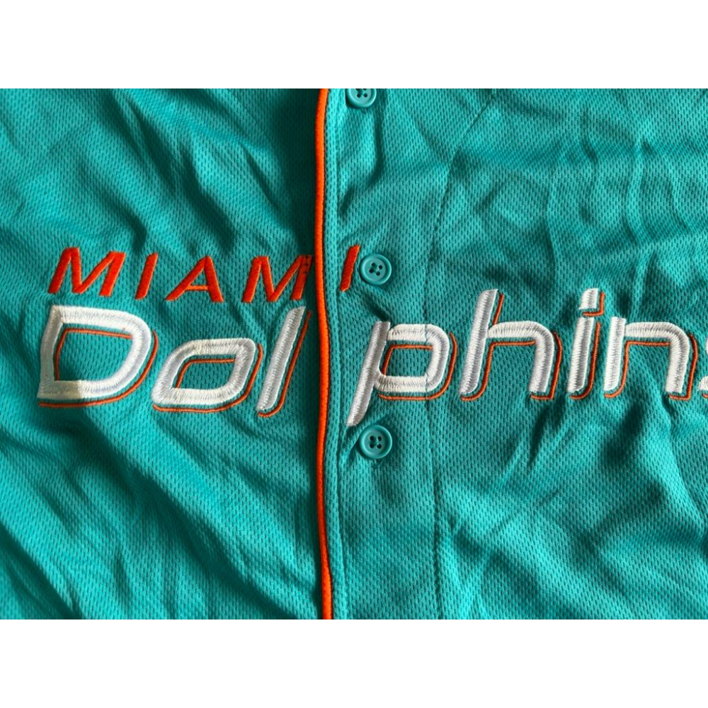 全新NFL邁阿密海豚Miami Dolphins棒球球衣 SZ M-細節圖6
