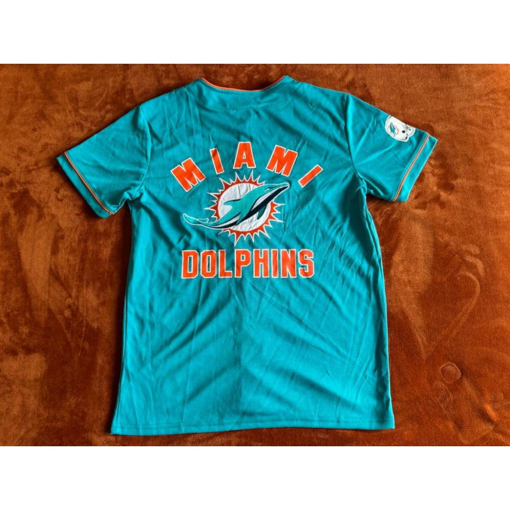 全新NFL邁阿密海豚Miami Dolphins棒球球衣 SZ M-細節圖8